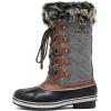 image:imageDREAM PAIRS Womens River1 Mid Calf Waterproof Winter Snow BootsBlack Grey