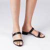image:imageDREAM PAIRS Womens Slides Heels Slip On Low Block Sandals Two Strap Open Round Toe Chunky Casual Summer Mules ShoesBlack