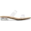 image:imageDREAM PAIRS Womens Slides Heels Slip On Low Block Sandals Two Strap Open Round Toe Chunky Casual Summer Mules ShoesClear