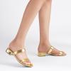 image:imageDREAM PAIRS Womens Slides Heels Slip On Low Block Sandals Two Strap Open Round Toe Chunky Casual Summer Mules ShoesGold