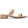 image:imageDREAM PAIRS Womens Slides Heels Slip On Low Block Sandals Two Strap Open Round Toe Chunky Casual Summer Mules ShoesNudenubuck