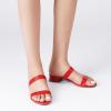 image:imageDREAM PAIRS Womens Slides Heels Slip On Low Block Sandals Two Strap Open Round Toe Chunky Casual Summer Mules ShoesRed