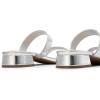 image:imageDREAM PAIRS Womens Slides Heels Slip On Low Block Sandals Two Strap Open Round Toe Chunky Casual Summer Mules ShoesSilver