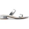 image:imageDREAM PAIRS Womens Slides Heels Slip On Low Block Sandals Two Strap Open Round Toe Chunky Casual Summer Mules ShoesSilver