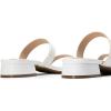 image:imageDREAM PAIRS Womens Slides Heels Slip On Low Block Sandals Two Strap Open Round Toe Chunky Casual Summer Mules ShoesWhite