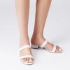 image:imageDREAM PAIRS Womens Slides Heels Slip On Low Block Sandals Two Strap Open Round Toe Chunky Casual Summer Mules ShoesWhite