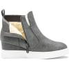 image:imageDREAM PAIRS Womens Slip on High Top Wedge Sneakers Hidden Heel Platform Wedgie Ankle BootiesGreyPu