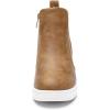 image:imageDREAM PAIRS Womens Slip on High Top Wedge Sneakers Hidden Heel Platform Wedgie Ankle BootiesTanPu