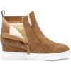 image:imageDREAM PAIRS Womens Slip on High Top Wedge Sneakers Hidden Heel Platform Wedgie Ankle BootiesTanPu