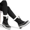 image:imageDREAM PAIRS Womens Snow Winter Boots Mid Calf Waterproof Warm Faux Fur Lined Lace Up Antislip Outdoor Duck BootsBlack