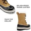 image:imageDREAM PAIRS Womens Snow Winter Boots Mid Calf Waterproof Warm Faux Fur Lined Lace Up Antislip Outdoor Duck BootsChestnutBlack