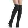 image:imageDREAM PAIRS Womens Thigh High Over the Knee Fashion Chunky Heel Long BootsBlackSuede