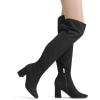 image:imageDREAM PAIRS Womens Thigh High Over the Knee Fashion Chunky Heel Long BootsBlackSuede