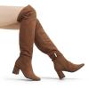 image:imageDREAM PAIRS Womens Thigh High Over the Knee Fashion Chunky Heel Long BootsBrownSuede