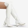 image:imageDREAM PAIRS Womens Thigh High Over the Knee Fashion Chunky Heel Long BootsWhitePu