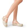 image:imageDREAM PAIRS Womens Wedge Sandals Closed Toe Espadrilles Platform Wedge Heels with Adjustable Ankle Straps and Comfortable Cushion InsolesBeige