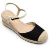 image:imageDREAM PAIRS Womens Wedge Sandals Closed Toe Espadrilles Platform Wedge Heels with Adjustable Ankle Straps and Comfortable Cushion InsolesBlack