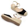 image:imageDREAM PAIRS Womens Wedge Sandals Closed Toe Espadrilles Platform Wedge Heels with Adjustable Ankle Straps and Comfortable Cushion InsolesBlack
