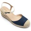 image:imageDREAM PAIRS Womens Wedge Sandals Closed Toe Espadrilles Platform Wedge Heels with Adjustable Ankle Straps and Comfortable Cushion InsolesNavy