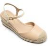 image:imageDREAM PAIRS Womens Wedge Sandals Closed Toe Espadrilles Platform Wedge Heels with Adjustable Ankle Straps and Comfortable Cushion InsolesNude