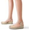 image:imageDREAM PAIRS Womens Wedge Sandals Closed Toe Espadrilles Platform Wedge Heels with Adjustable Ankle Straps and Comfortable Cushion InsolesNude