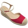image:imageDREAM PAIRS Womens Wedge Sandals Closed Toe Espadrilles Platform Wedge Heels with Adjustable Ankle Straps and Comfortable Cushion InsolesRed