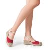 image:imageDREAM PAIRS Womens Wedge Sandals Closed Toe Espadrilles Platform Wedge Heels with Adjustable Ankle Straps and Comfortable Cushion InsolesRed