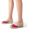 image:imageDREAM PAIRS Womens Wedge Sandals Closed Toe Espadrilles Platform Wedge Heels with Adjustable Ankle Straps and Comfortable Cushion InsolesRed