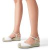 image:imageDREAM PAIRS Womens Wedge Sandals Closed Toe Espadrilles Platform Wedge Heels with Adjustable Ankle Straps and Comfortable Cushion InsolesWhite
