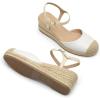 image:imageDREAM PAIRS Womens Wedge Sandals Closed Toe Espadrilles Platform Wedge Heels with Adjustable Ankle Straps and Comfortable Cushion InsolesWhite