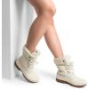 image:imageDREAM PAIRS Womens Winter Duck Boots Mid Calf Warm Insulated Faux Fur Lined Waterproof Lace Up Snow BootsBeige