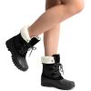 image:imageDREAM PAIRS Womens Winter Duck Boots Mid Calf Warm Insulated Faux Fur Lined Waterproof Lace Up Snow BootsBlack