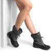 image:imageDREAM PAIRS Womens Winter Duck Boots Mid Calf Warm Insulated Faux Fur Lined Waterproof Lace Up Snow BootsGrey