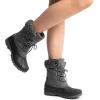 image:imageDREAM PAIRS Womens Winter Duck Boots Mid Calf Warm Insulated Faux Fur Lined Waterproof Lace Up Snow BootsGrey