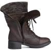 image:imageDREAM PAIRS Womens Winter Lace up Mid Calf Combat Riding Military BootsBrown