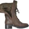 image:imageDREAM PAIRS Womens Winter Lace up Mid Calf Combat Riding Military BootsBrown
