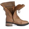 image:imageDREAM PAIRS Womens Winter Lace up Mid Calf Combat Riding Military BootsCamel