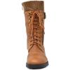 image:imageDREAM PAIRS Womens Winter Lace up Mid Calf Combat Riding Military BootsCamel
