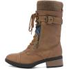 image:imageDREAM PAIRS Womens Winter Lace up Mid Calf Combat Riding Military BootsCamel