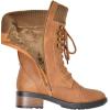 image:imageDREAM PAIRS Womens Winter Lace up Mid Calf Combat Riding Military BootsCamel