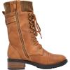 image:imageDREAM PAIRS Womens Winter Lace up Mid Calf Combat Riding Military BootsCamela