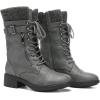 image:imageDREAM PAIRS Womens Winter Lace up Mid Calf Combat Riding Military BootsGrey