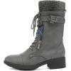 image:imageDREAM PAIRS Womens Winter Lace up Mid Calf Combat Riding Military BootsGrey