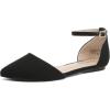image:imageDREAM PAIRS Flapointed Womens Casual DOrsay Pointed Plain Ballet Comfort Soft Slip On Flats ShoesBlackNubuck