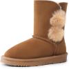 image:imageDREAM PAIRS Girls Boots Kids Boys Winter Snow Mid Calf Boots Faux Fur Lined FuzzyChic Kids Lolly for Little KidBig KidChesnut