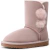 image:imageDREAM PAIRS Girls Boots Kids Boys Winter Snow Mid Calf Boots Faux Fur Lined FuzzyChic Kids Lolly for Little KidBig KidPink