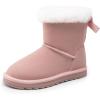 image:imageDREAM PAIRS Girls Boots Kids Winter Faux Fur Warm Snow Ankle FuzzyChic Kids Bow Boots for ToddlerLittle KidPink