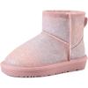 image:imageDREAM PAIRS Girls Boys Boots Kids Winter Ankle Faux Fur Lined Snow Shoes FuzzyClassic Kids Low Boot for ToddlerLittle KidBig KidPinkRainbow