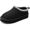 image:imageDREAM PAIRS Girls Boys Slippers Kids House Fuzzy Platform Indoor Outdoor Kids Slip on Slipper for Little Kid Big KidBlack