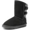 image:imageDREAM PAIRS Girls Boys Winter Boots Faux Fur Lined Mid Calf Kids Snow Tall Shoes FuzzyChic Kids Buckle for Little KidBig KidBlack